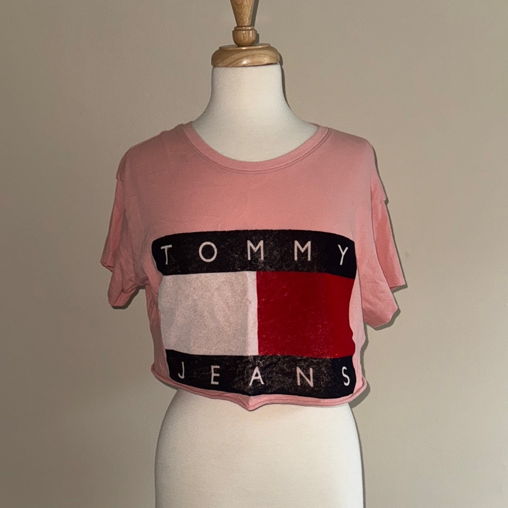 Vintage Tommy Hilfiger Small S Pink Crop Top